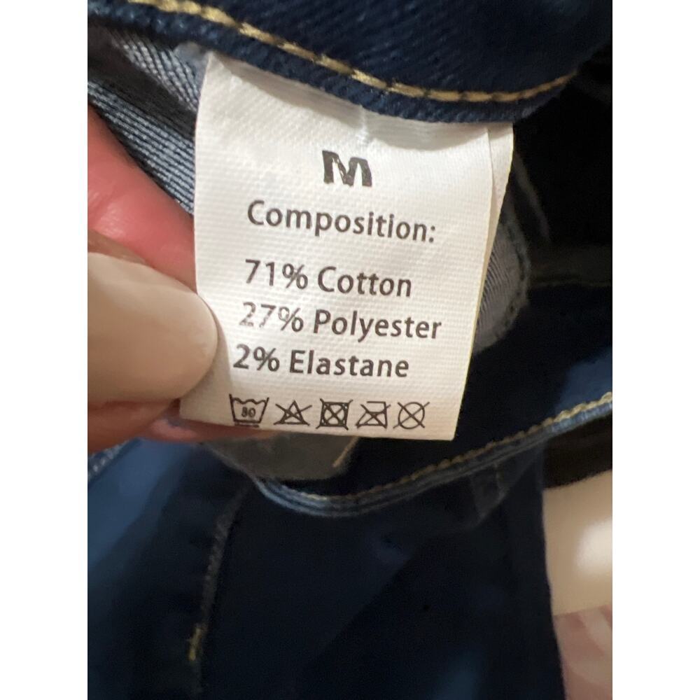 Women's Stretch Button Fly Fit Flare Bottom Blue Jeans Size Medium - Picture 8 of 9